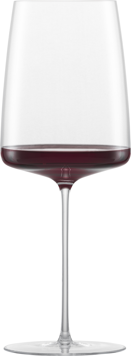 Ein Weinglas, gefüllt mit Rotwein, aus dem 2er-Set »kraftvoll & würzig Simplify«.