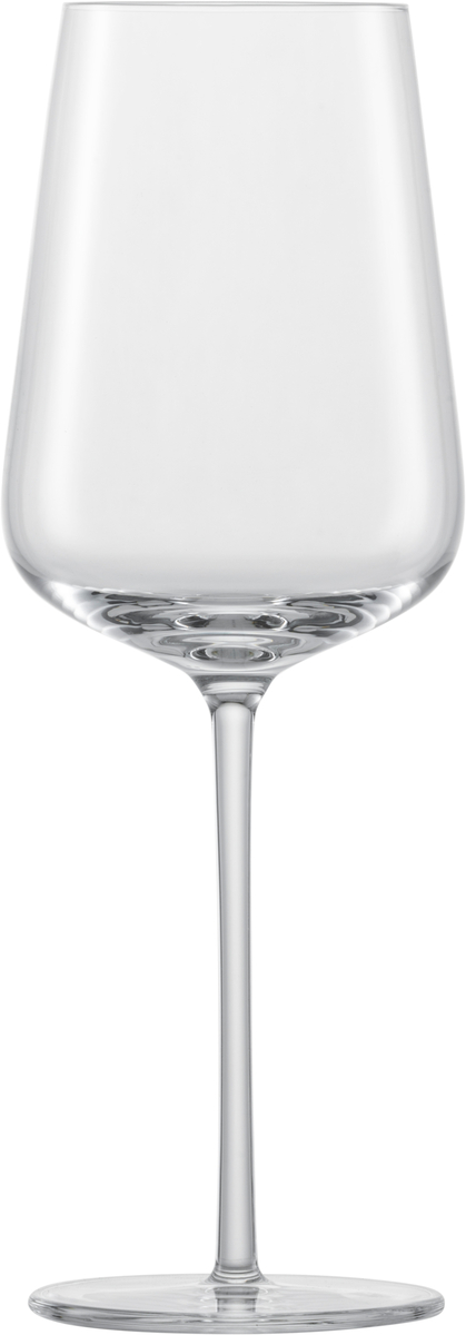 Zwei schlanke, elegante Weingläser aus Kristallglas der Marke Vervino, speziell für Riesling-Weine.