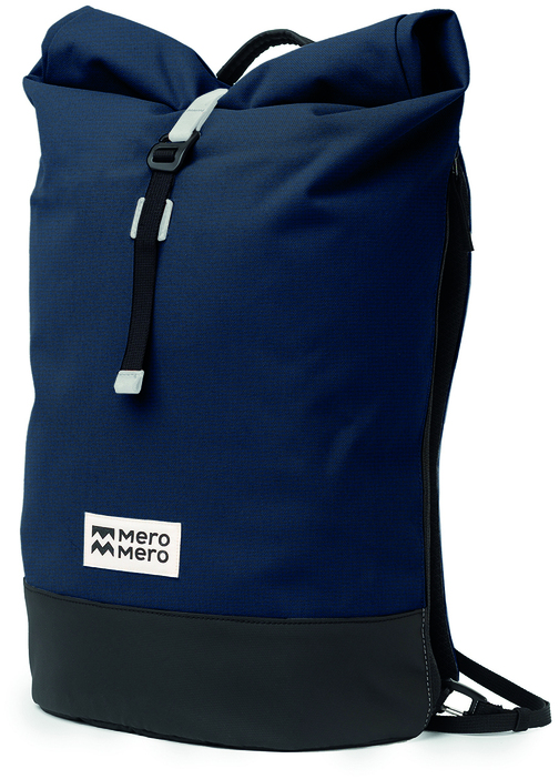 Dunkelblauer Fahrradtasche »Annecy« mit schwarzen und weißen Akzenten, besitzt einen verschließbaren oberen Teil und Träger für den einfachen Transport. Geeignet für den täglichen Gebrauch und Outdoor-Abenteuer.