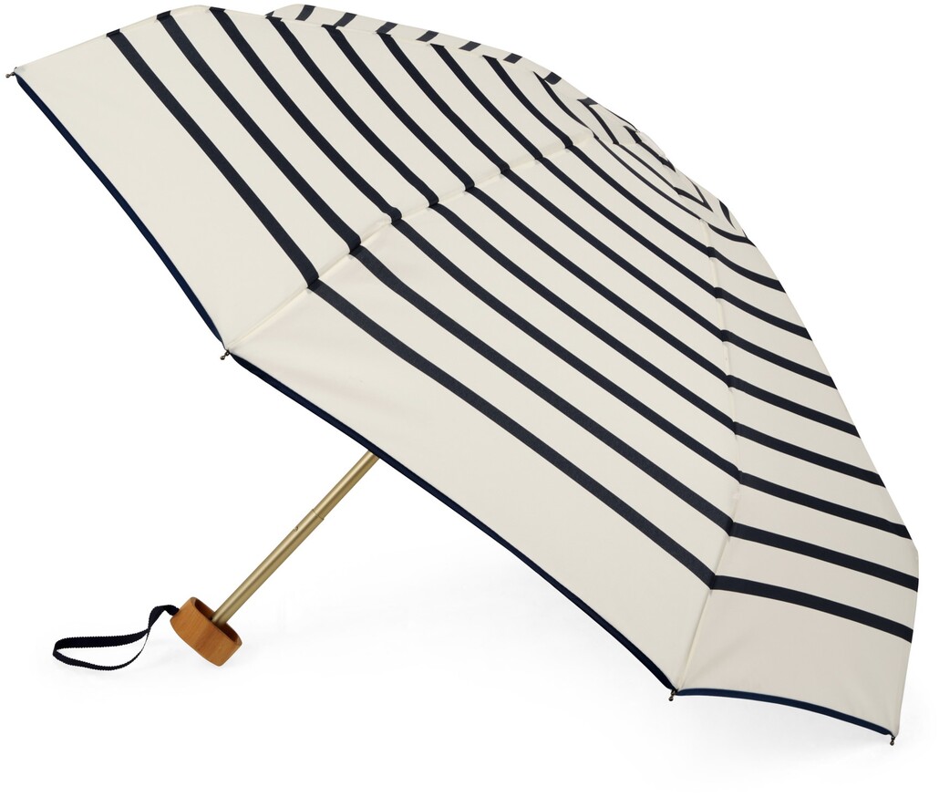 Taschenschirm »Henri« mit navy-blauen und weißen Streifen sowie einem Griff in Holzoptik. Der kompakte, leichte Regenschirm hat ein stilvolles Design.