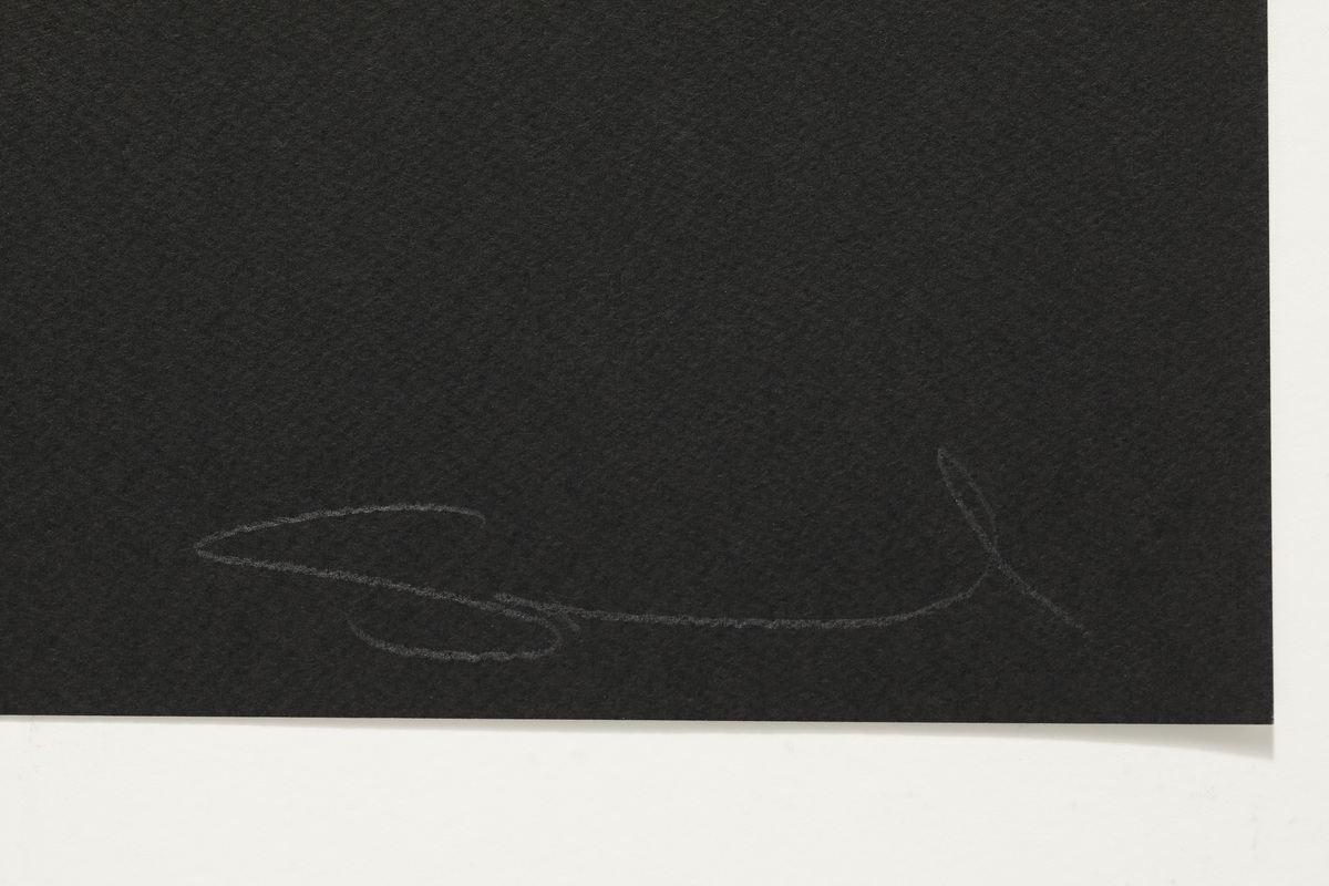 Ein minimalistisches Kunstwerk aus dem Jahr 2021 mit dem Titel »I was made«. Es zeigt eine einfache, elegante weiße Linie auf einem schwarzen Hintergrund.