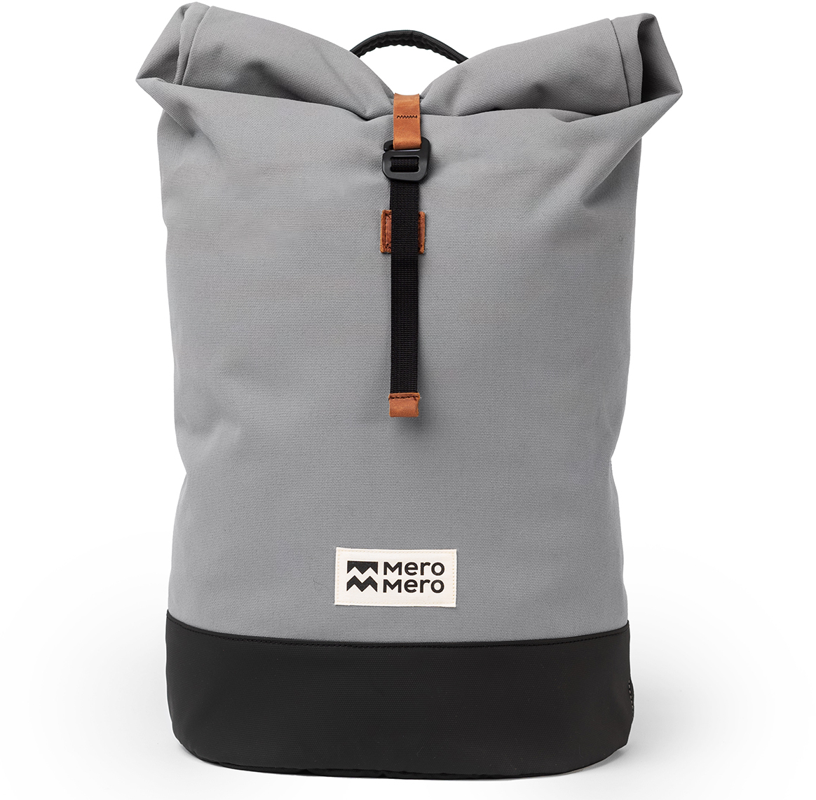 Grau und schwarz Fahrradtasche/Rucksack »Annecy« mit einem modernen Design. Die Tasche verfügt über einen orangen Verschluss und ein Logo auf der Vorderseite.