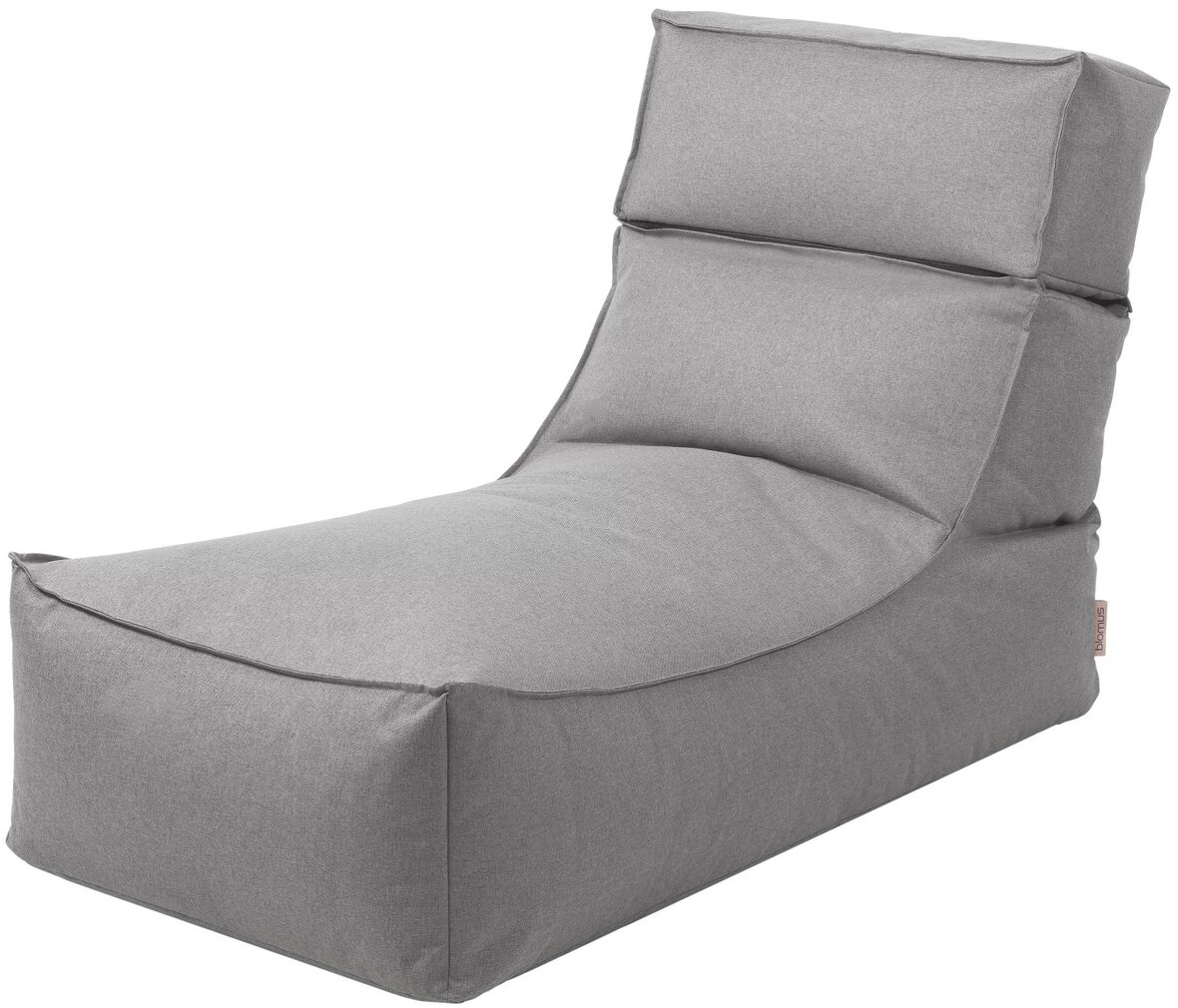 Grauer Outdoor-Liegestuhl »STAY« mit modernem Design und komfortabler, polsterartiger Oberfläche.