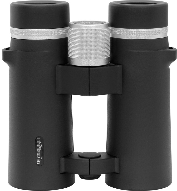 Fernglas »Omegon« Talron HD 10x42 in schwarzem Design mit silbernen Elementen.